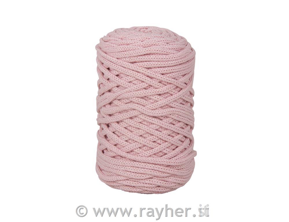Vrvica pletena, jarn, 4mm, pink, 250g, 65m