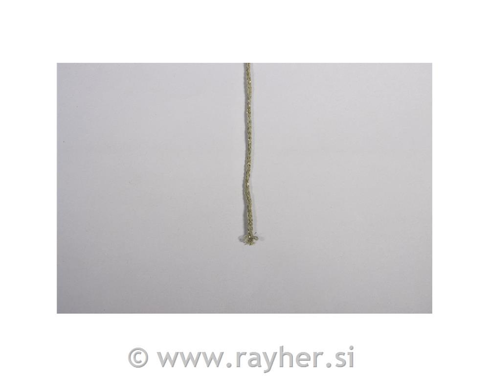Vrvica jarn z zlato nitjo, 2mm, trst.zelena, 240m, 250g