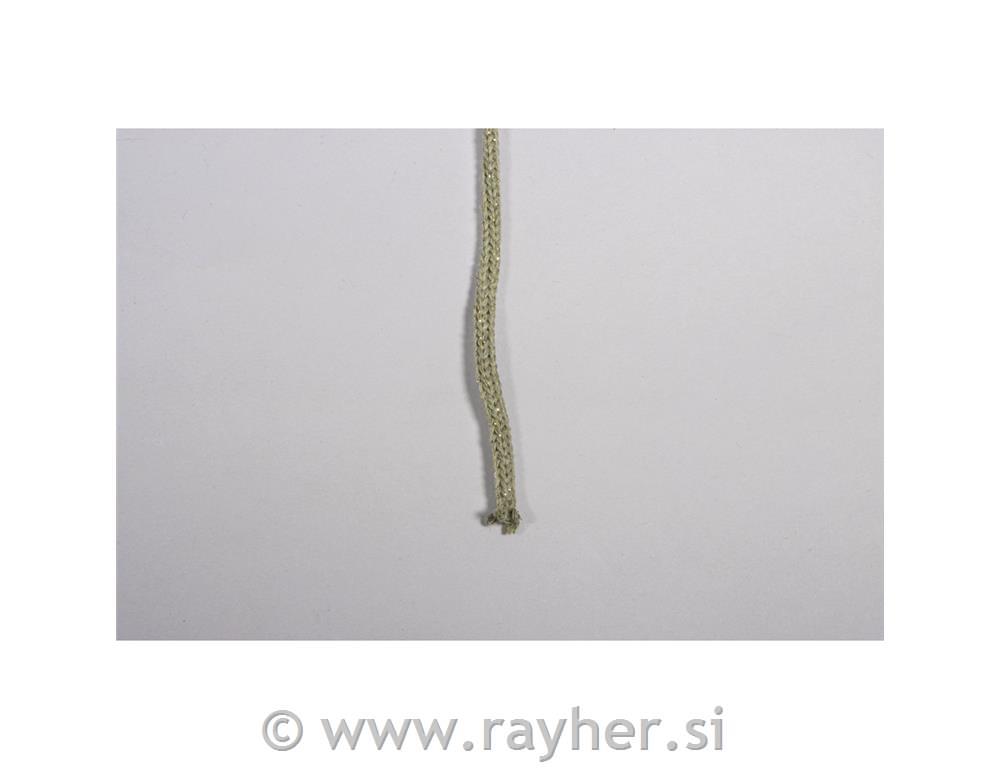 Vrvica jarn z zlato nitjo, 4mm, trst.zelena, 58m, 250g