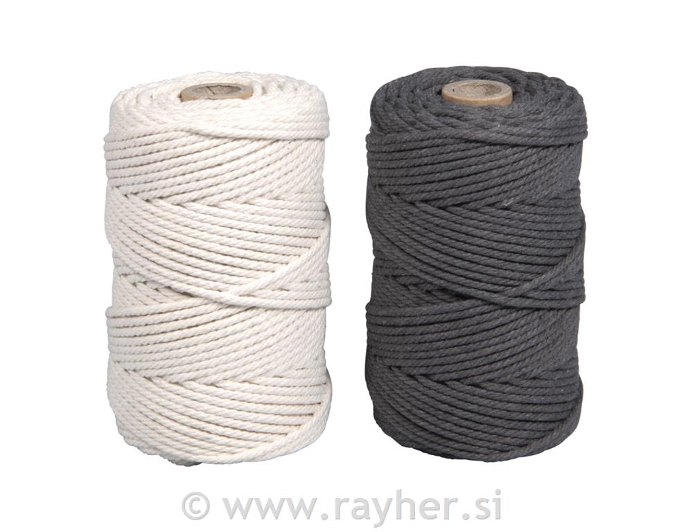 Vrvici jarn, set 2, bela-siva, 2.2mm