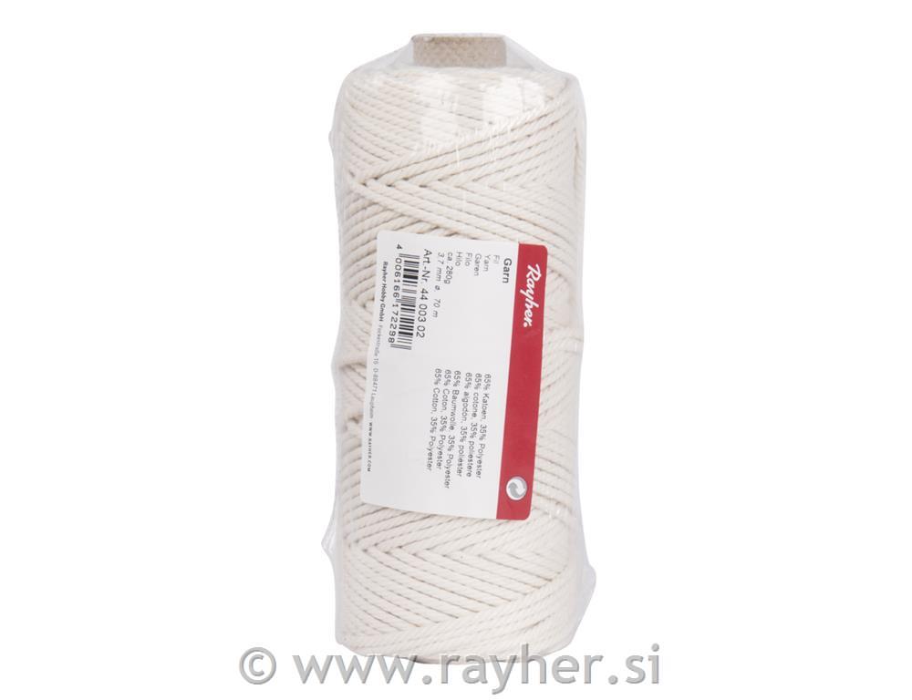 Vrvica jarn, 3,7mm, bela, 70m