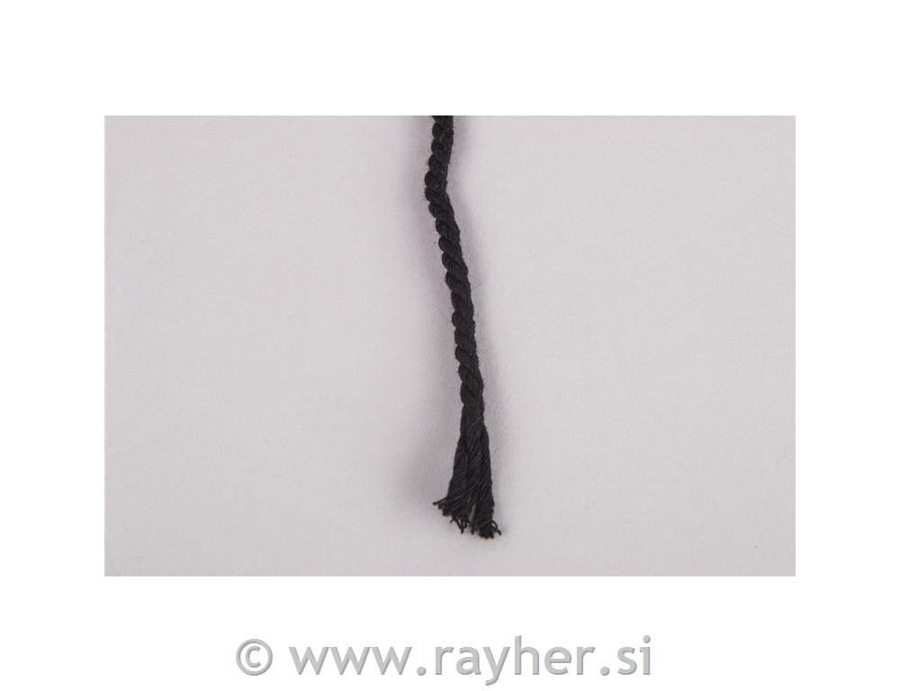 Vrvica jarn, 3,7mm, črna, 141m