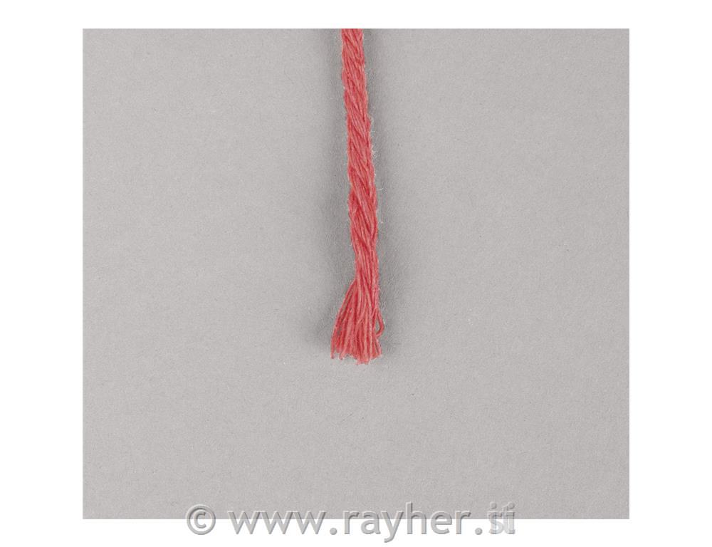 Vrvica makrame, koralno rdeča, 3 mm, 70 m