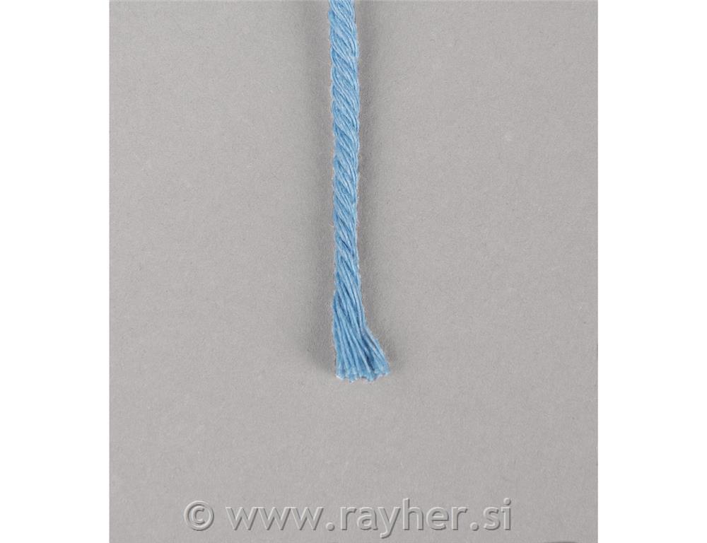 Vrvica makrame, nebesno modra, 3 mm, 70 m