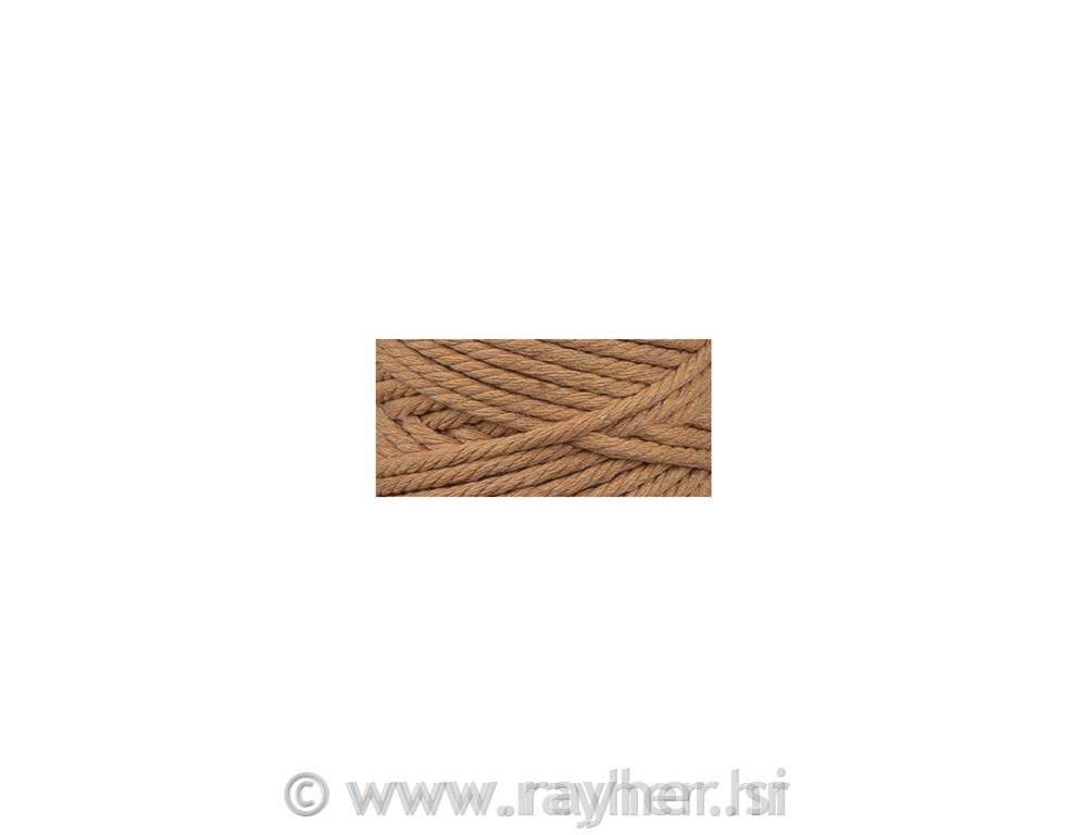 Vrvica makrame, lešnikovo rjava, 3 mm, 70 m