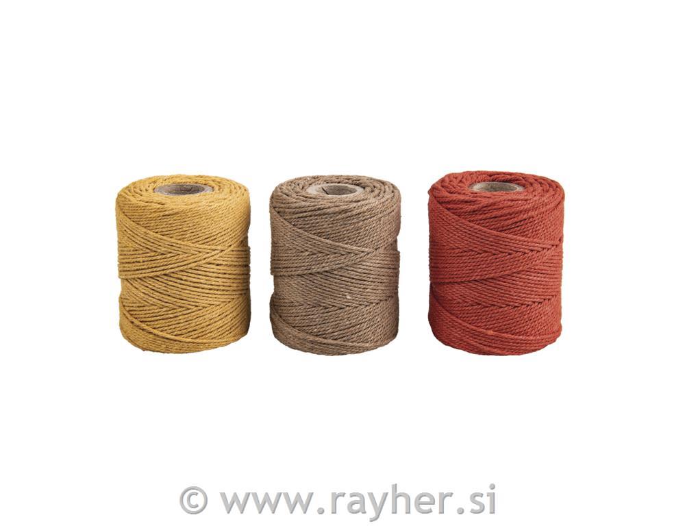 Vrvice za makrame, terakota, 1mm, 3x65m