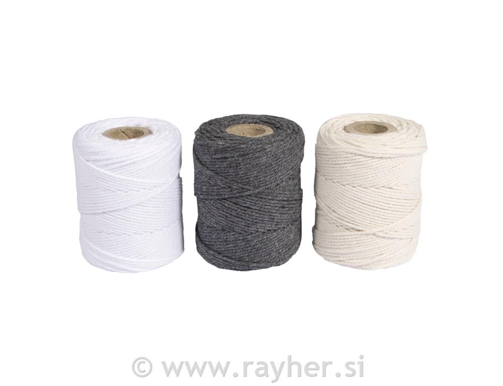 Vrvice za makrame, peščene, 1mm, 3x65m