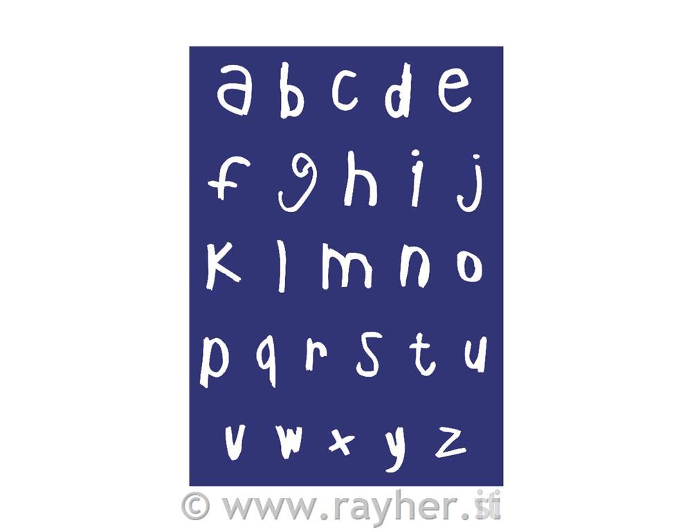 Šablona, abeceda mala, DIN A4, 1 šablona + nož za glajenje