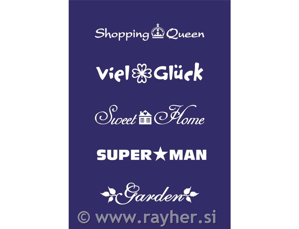 Šablona My Style: Napisi, DIN A5, šablona+nož za nanos barve