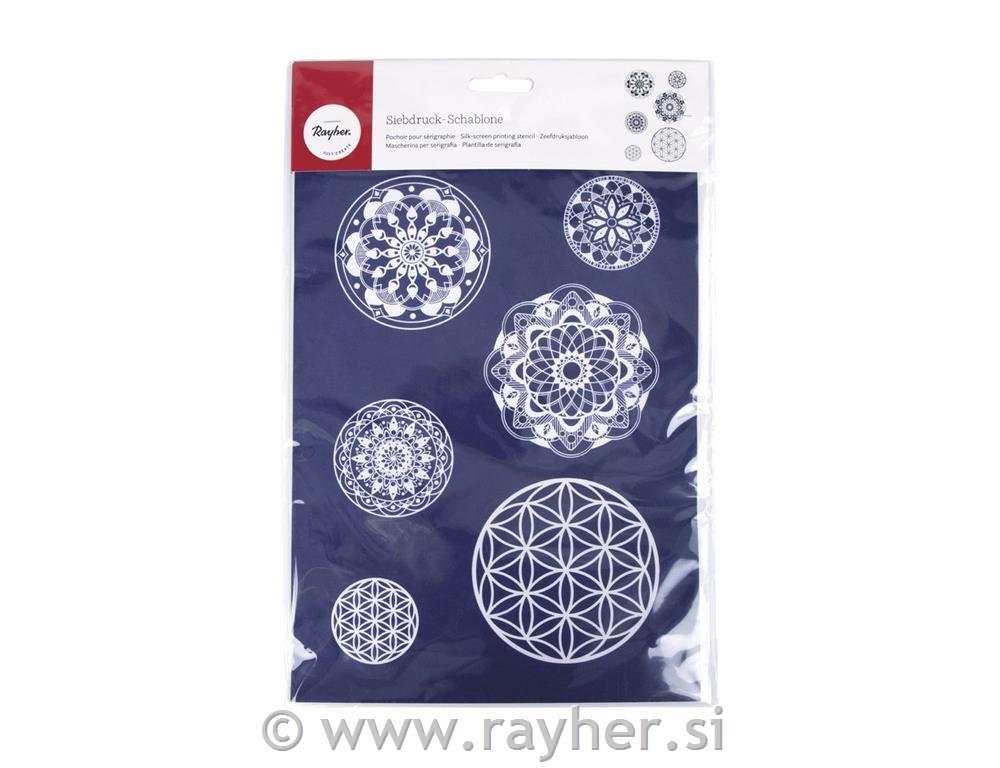 Šablona Mandala A4 + lopatica za barvo