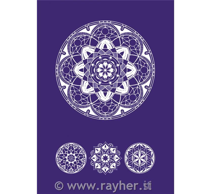 Stencil Art of Mandala A5, 1 stencil + 1squeegee scraper, tab-bag