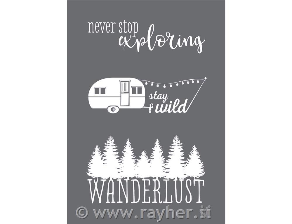 Šablona Stay wild A5 + lopatica za nanos barve