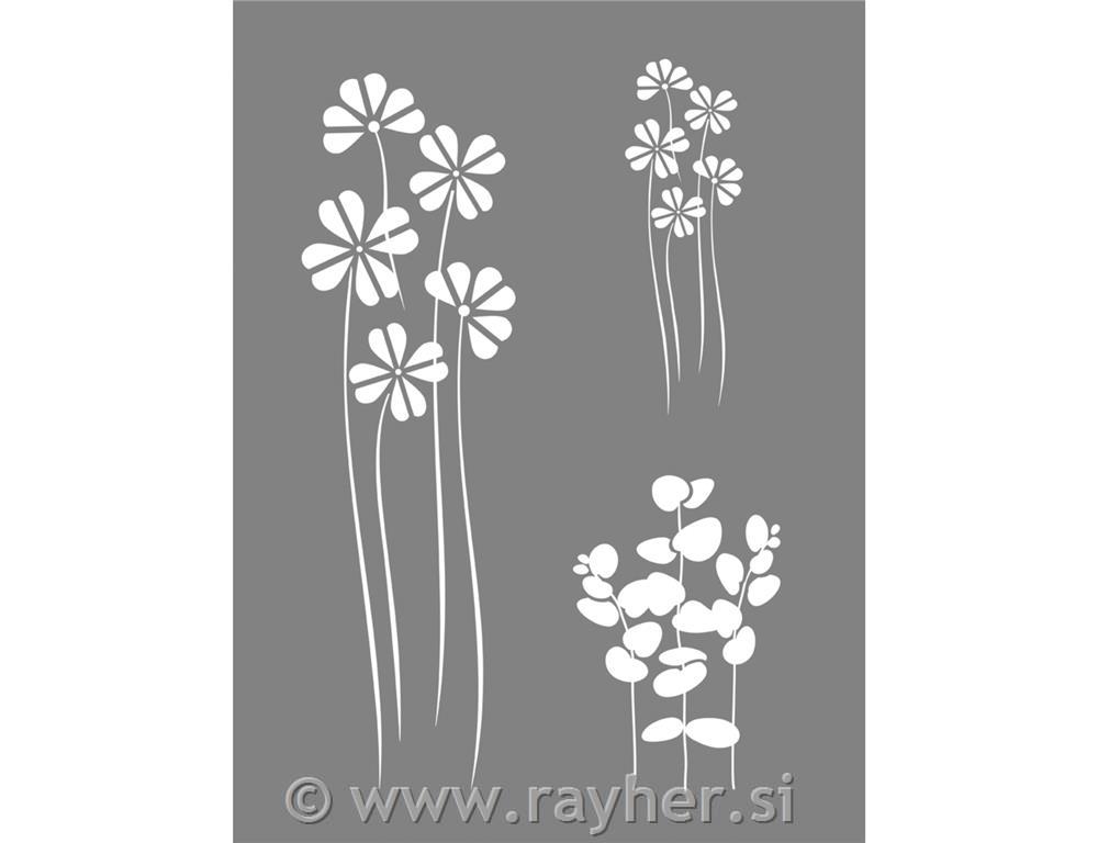 Šablona Flower Mix, A5 + lopatica za nanos barve