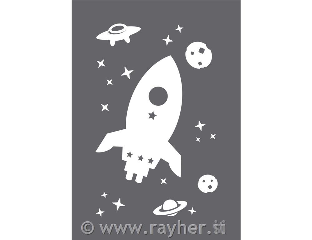 Šablona, Vesolje, A5, 1 šablona in nož za glajenje