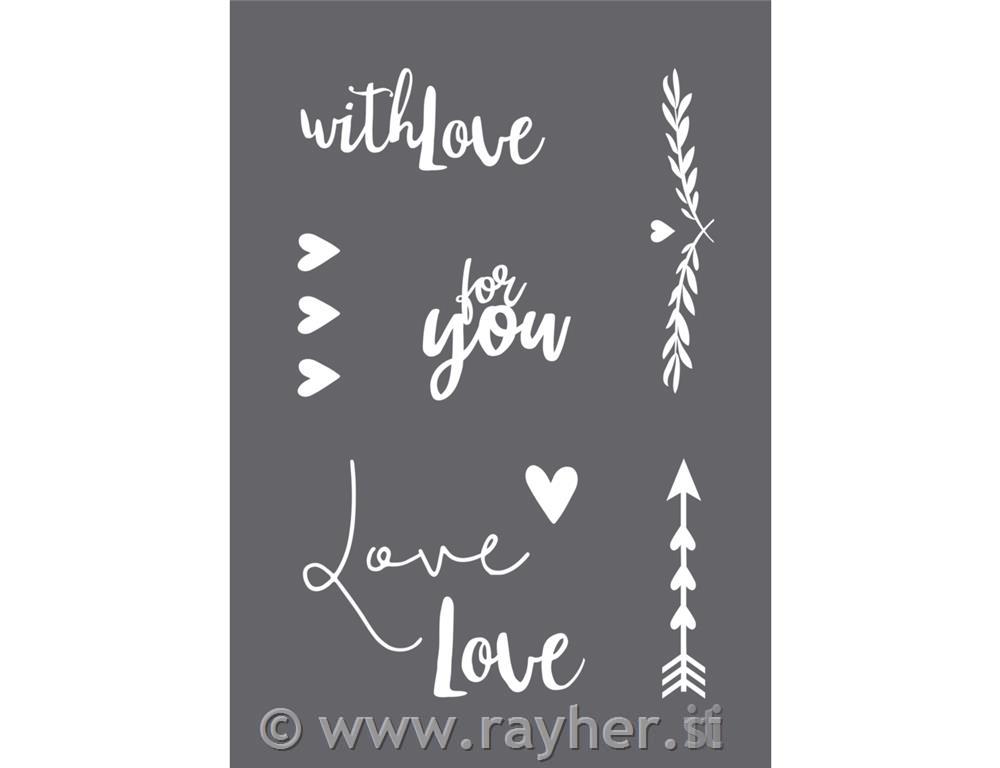Šablona With love A5, + 1 nož za glajenje