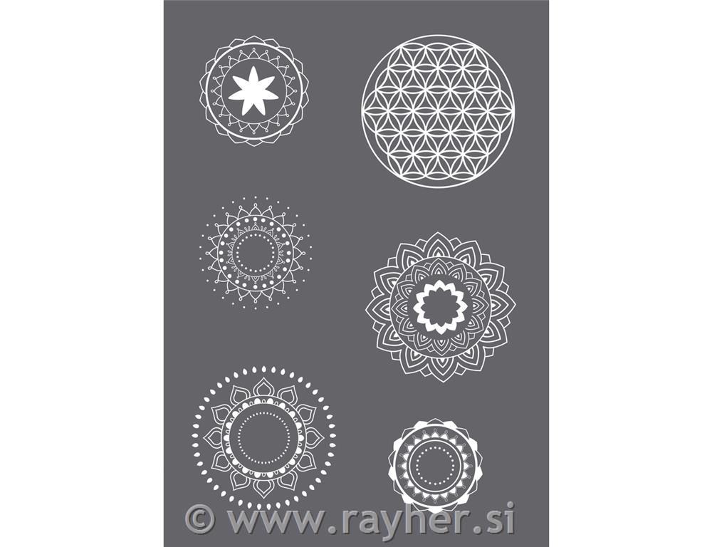 Šablona Mandala A5, + 1 nož za glajenje