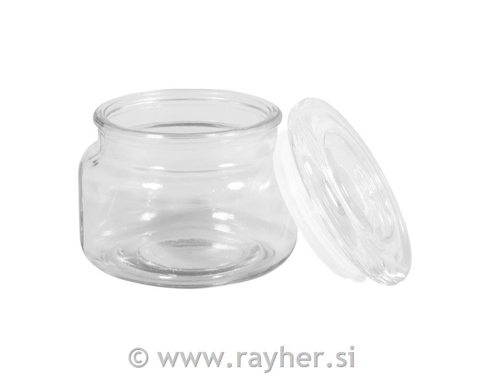 Steklena posoda s pokrovom, 10cm o, 8cm, 320ml