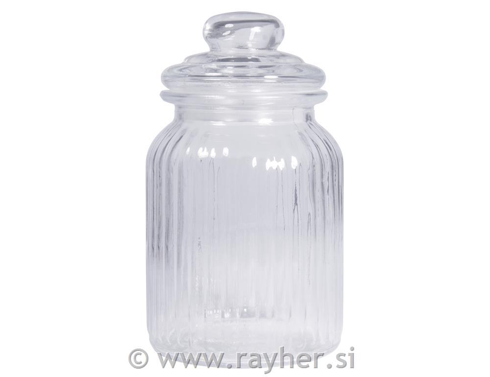 Steklena posoda s pokrovom, 11cm o, 18.5cm, 925ml