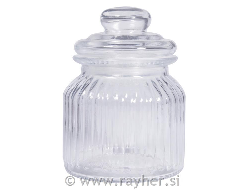 Storage jars, grooved, 11cm o, 15cm, with lid, 625ml
