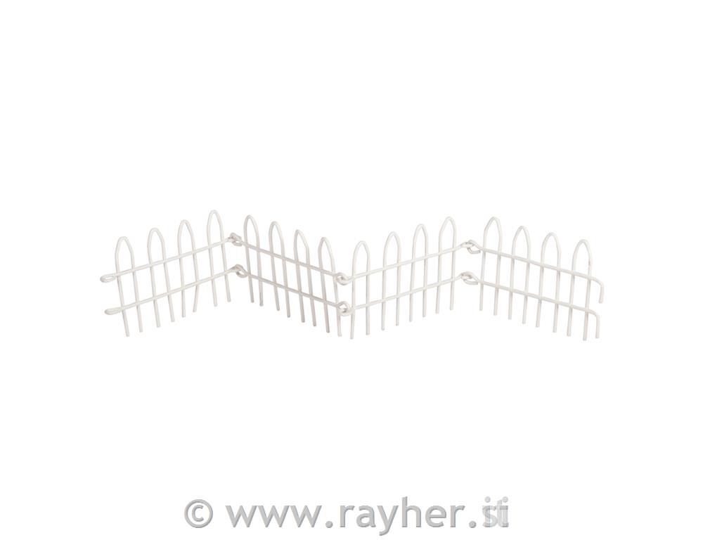 Ograja, kovinska, bela, 26x4x0.5cm