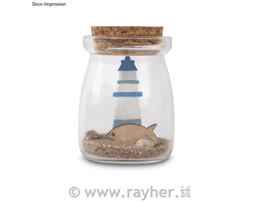 Steklen vrček s pluta zamaškom, v: 7cm, 100ml