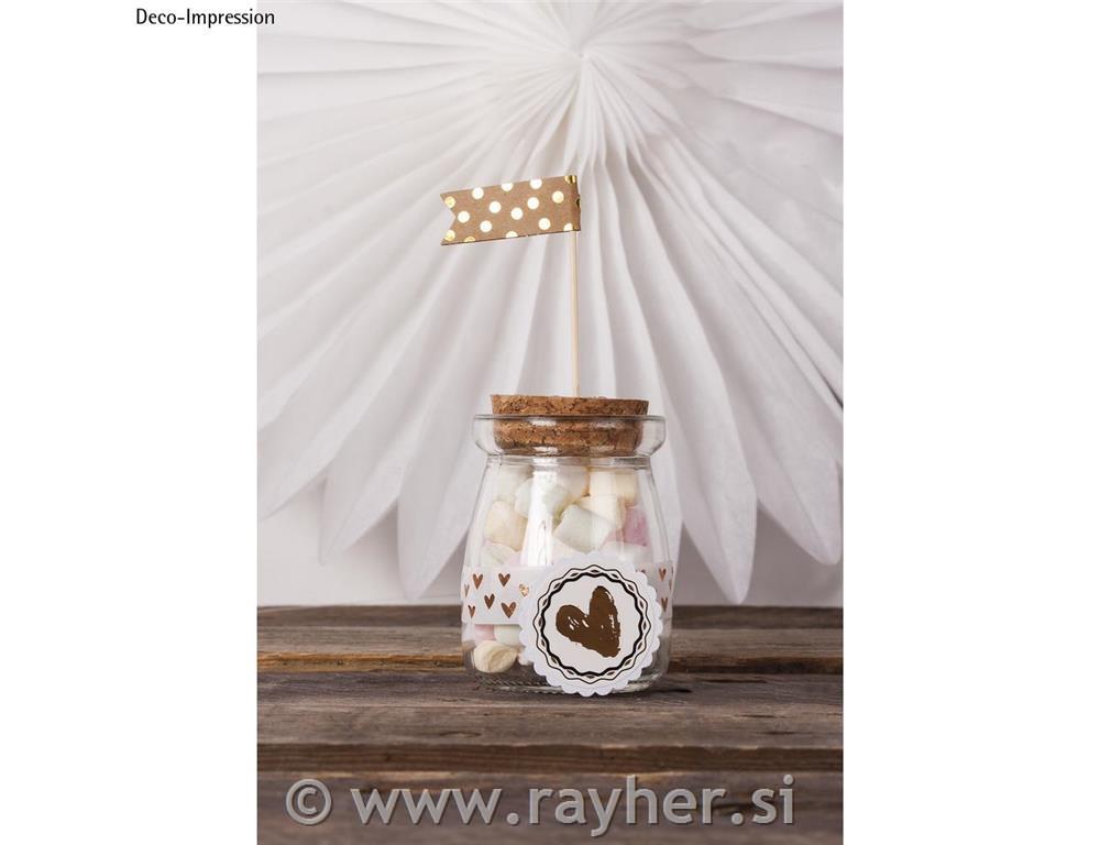 Steklen vrček s pluta zamaškom, v: 7cm, 100ml