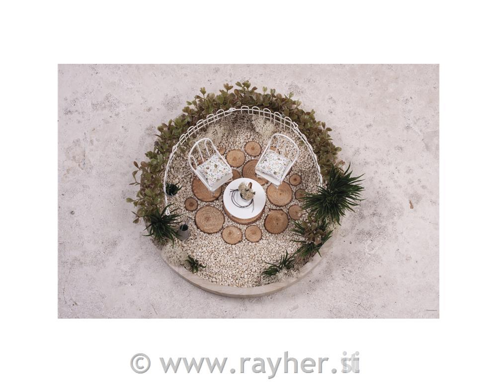 Garden sitting set, 3-part, white, 2 chairs+1 table, tab-bag 1Set