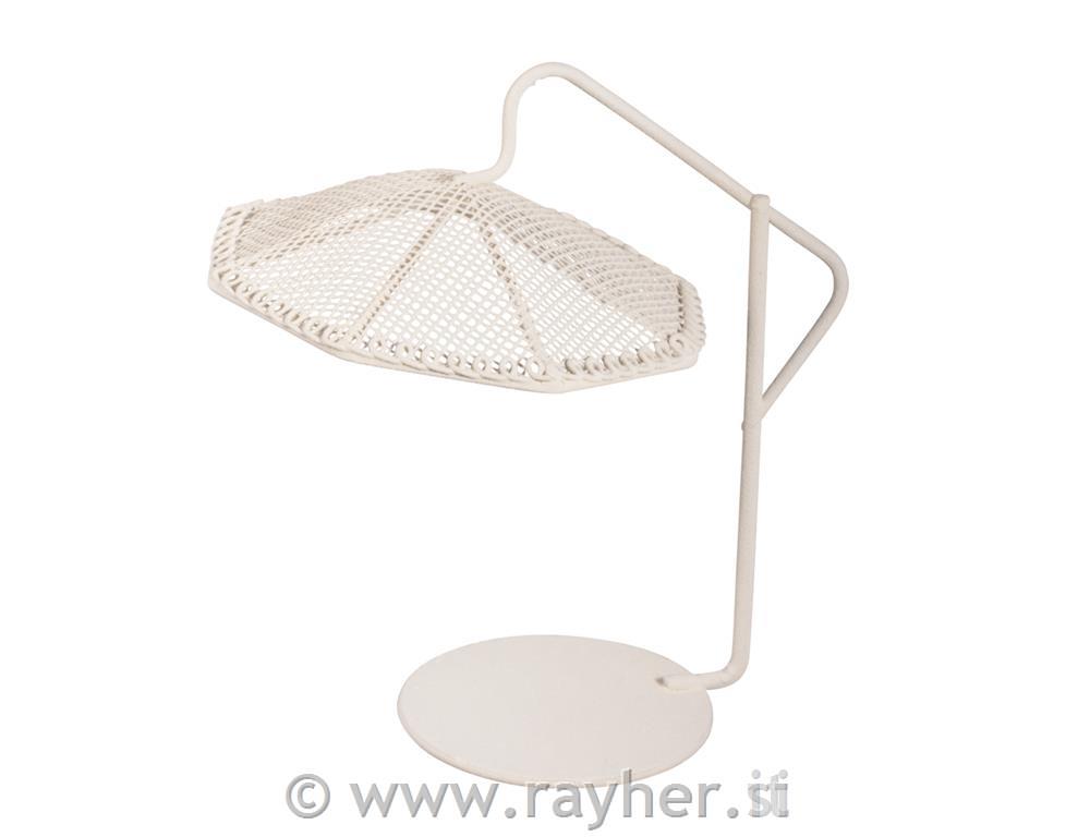 Parasol, white, 8x5,5x9cm, tab-bag 1pc