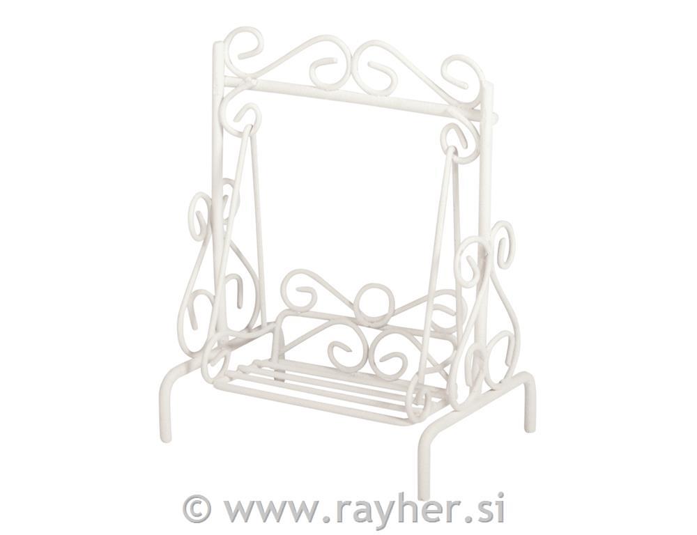 Hollywood swing, white, 7x5x9cm, tab-bag1pc