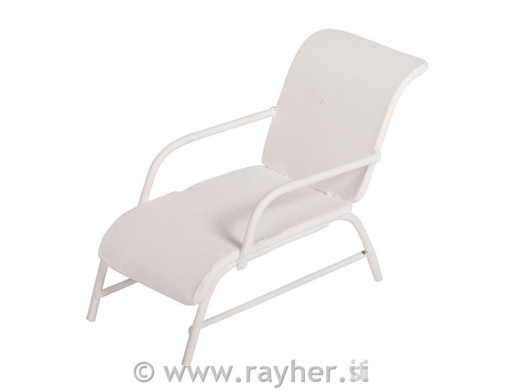 Ležalnik, bel, 6x3.3x4.5cm