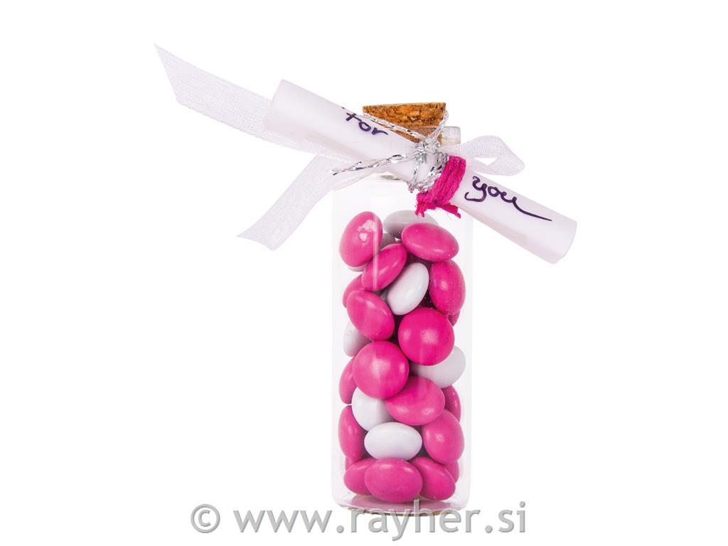 glass container with cork lid, 2.3cm o,6.5cm, 20ml, opening 1.2cm, box 3pcs