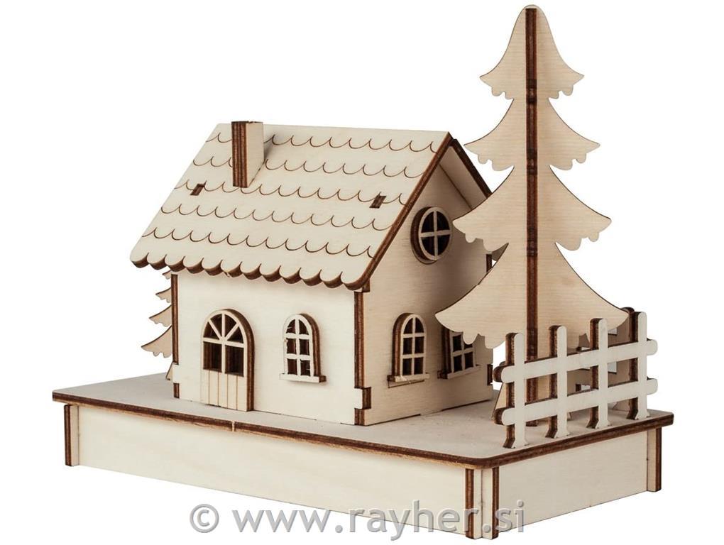 Lesena sestavljanka, Hiša 1, 3D, 17.5x9.4x14 cm