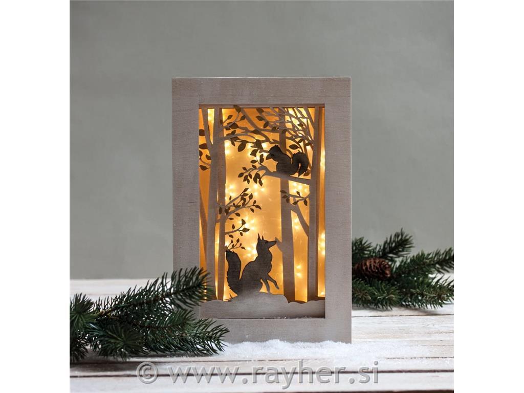 Lesena sestavljanka v okvirju 3D, V gozdu