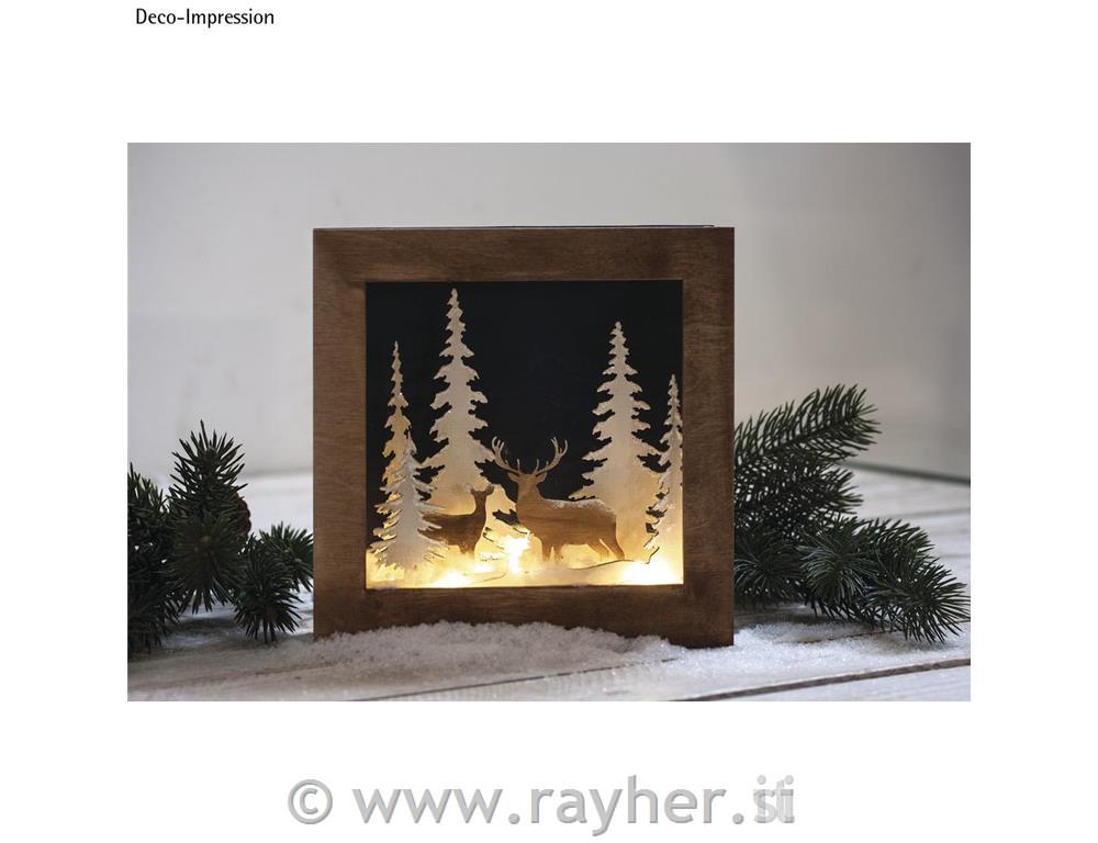 Lesena sestavljanka v okvirju 3D, Zima v gozdu