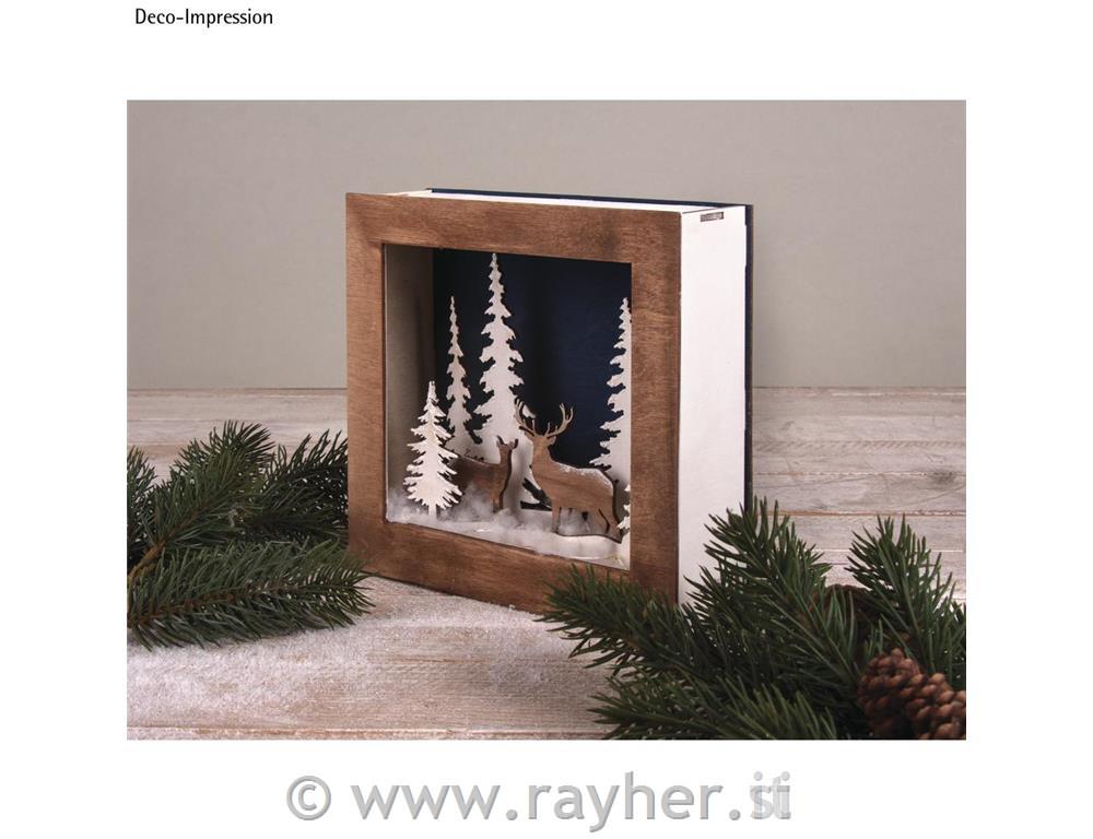 Lesena sestavljanka v okvirju 3D, Zima v gozdu