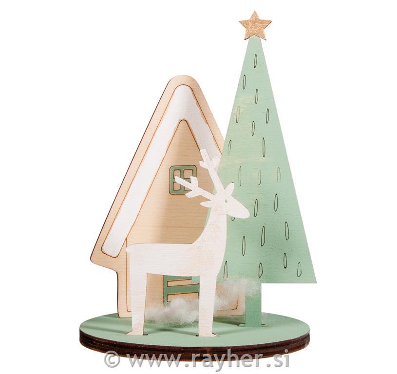 Lesena mini maketa,"Zima", 10x10x14.5cm