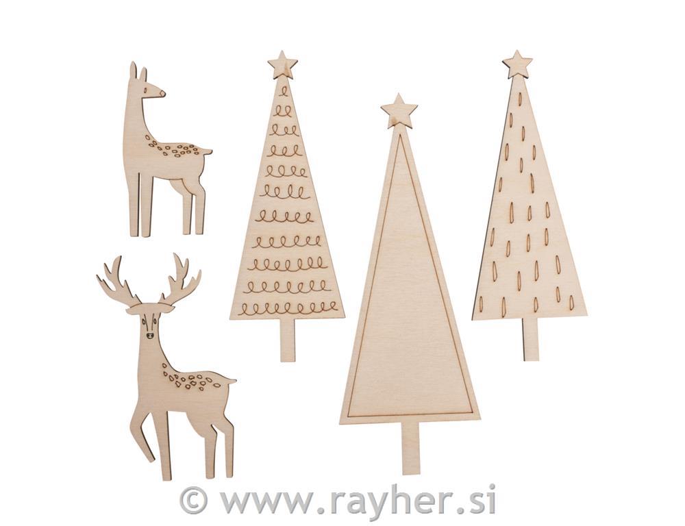 Leseni okraski, Zimski motivi, set 5