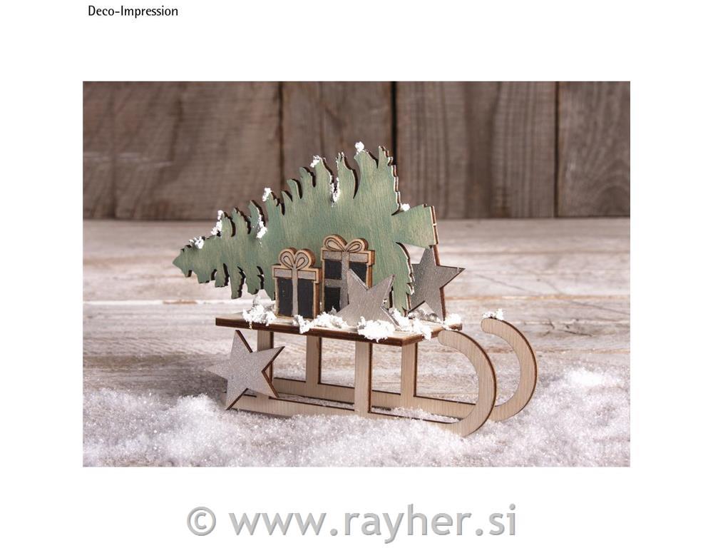 Lesena sestaljanka, Sanke& darila, 11x5x16,5cm