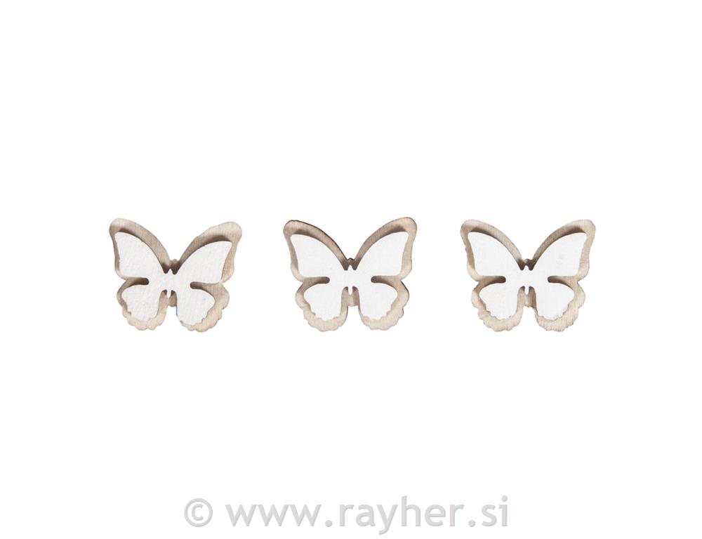 Leseni okraski Metulji, 2.3x1.9cm, set 10