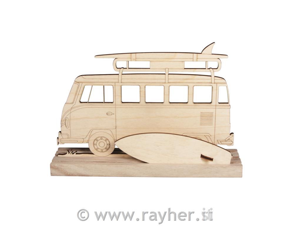Lesena sestavljanka, Vintage Surf Kombi, 20x13.8x0.4cm