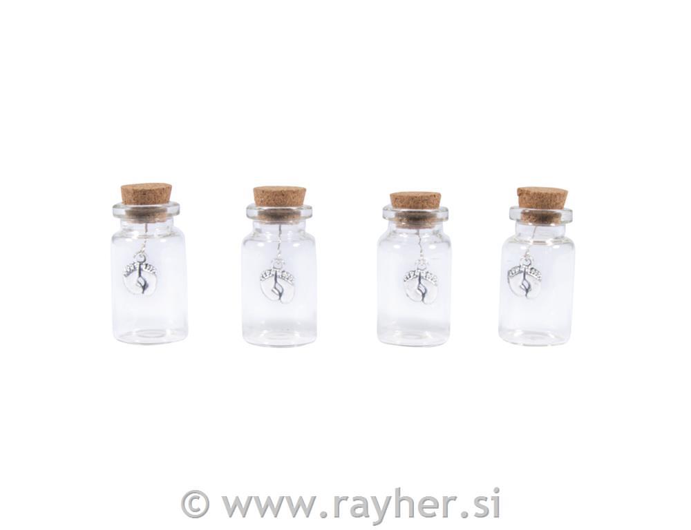 Mini stekleničke Baby nogice, 2.2cmx4.5cm,set 4