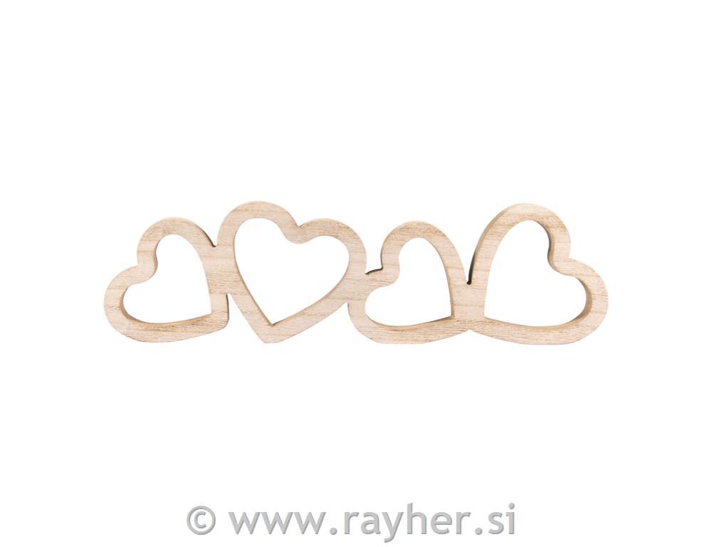 Wooden decorative objects Heartsnatural39x11x2cm