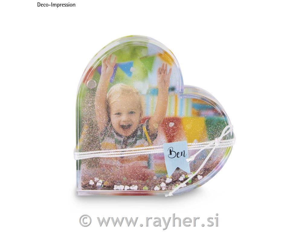 Okvir za sliko z magnetom,9,4x2,4x9,4cm, efekt snežne krogle