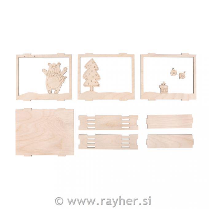 Wood.build.kit 3D Xmas Bear 12 pieces