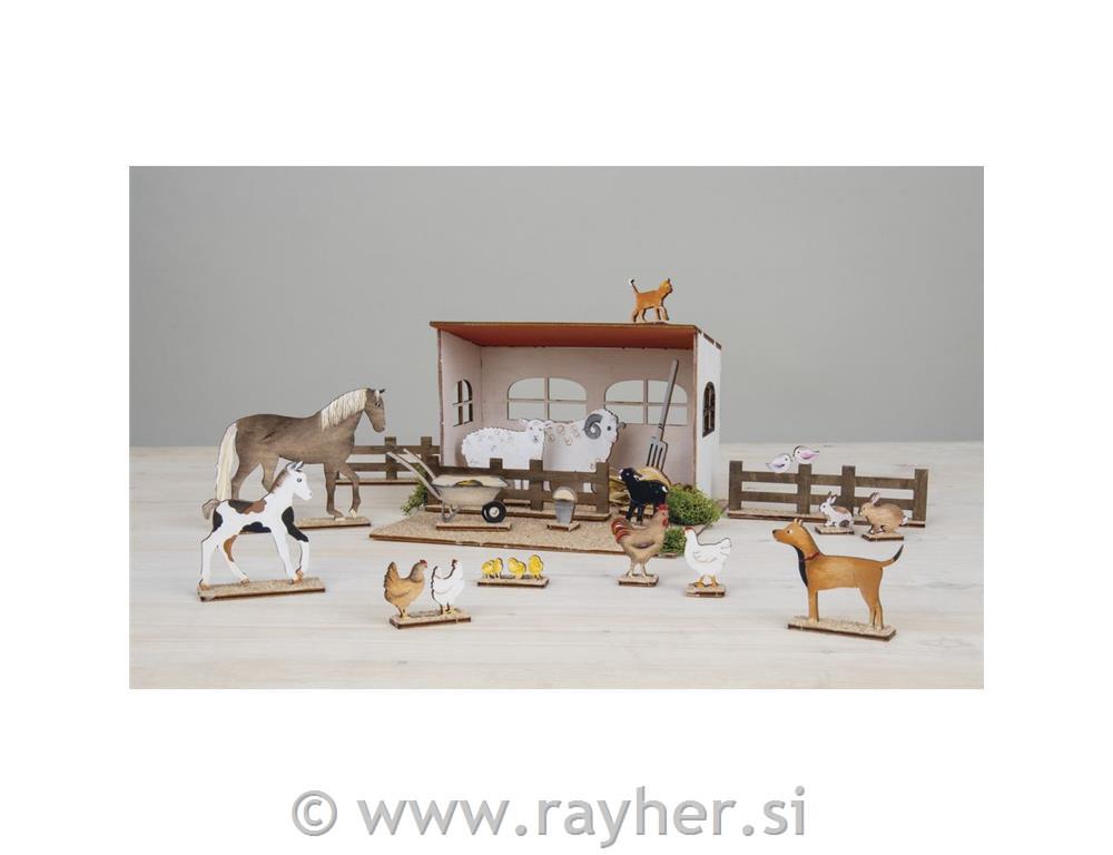 Lesena sestavljanka, Hlev in živali, 45- delna