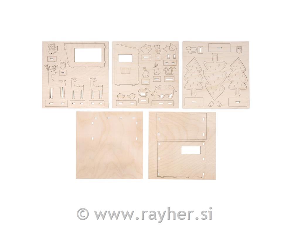 Lesena sestavljanka, Gozdne živali, 45-delna