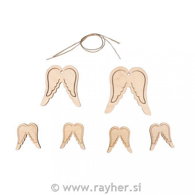 Wooden Engel wings 4,7 cm set 6