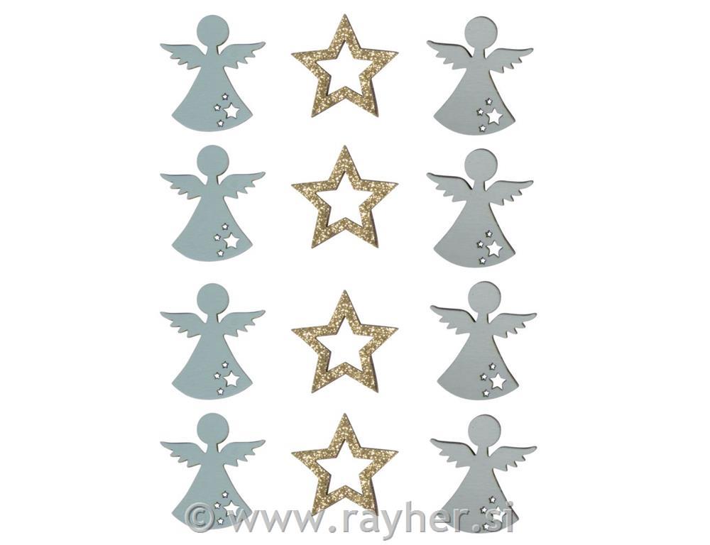 Wood.plug-in Chalet, FSCMixCred, 7.5cm o5-part, tab-bag 1setnatural