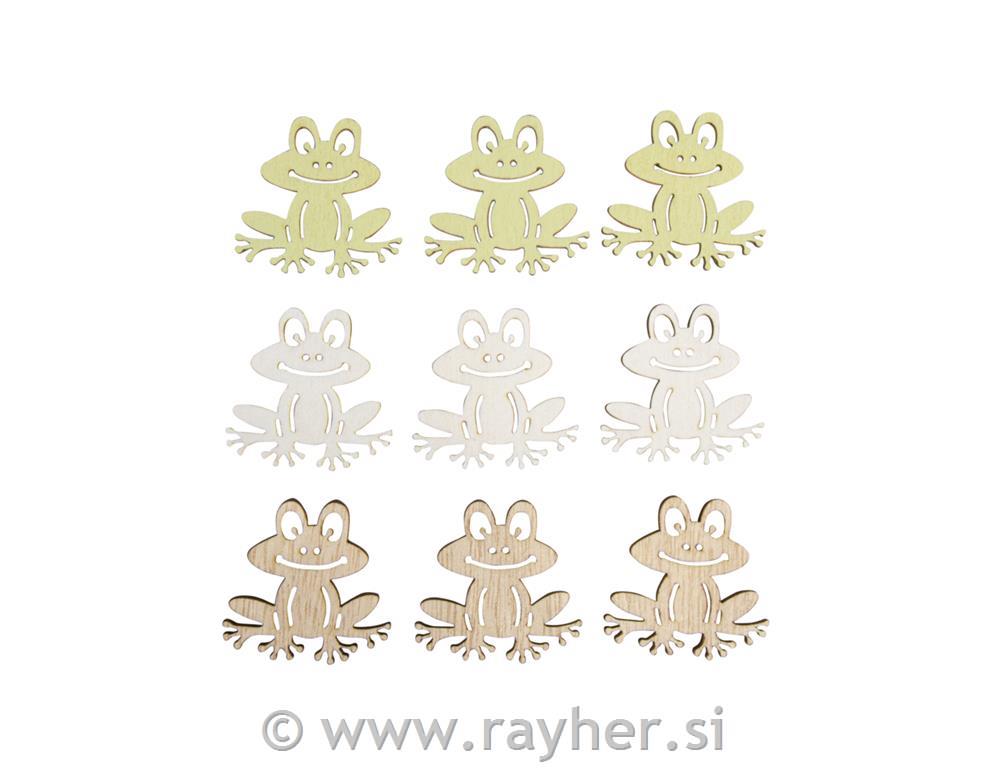 Lesene žabice, 4x4cm, set 9