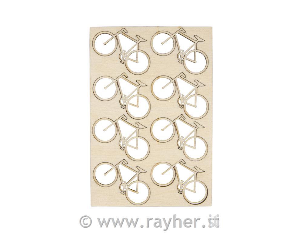 Leseni okraski, kolo, 4,8x2,8cm, set 8